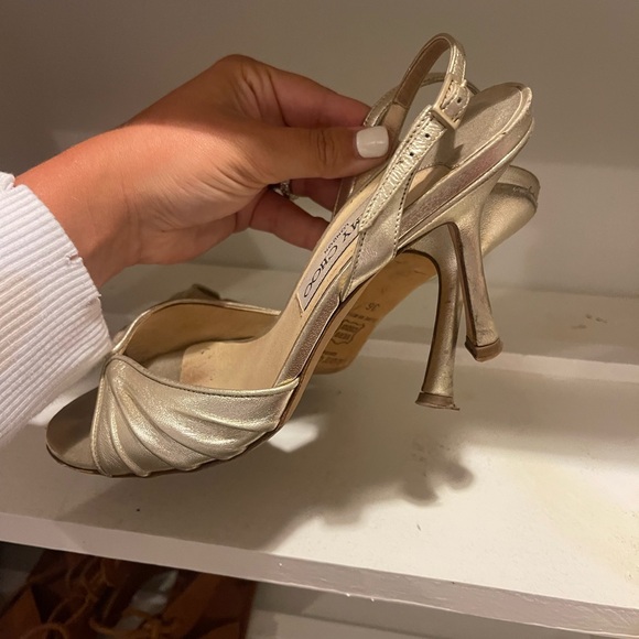 Jimmy Choo gold sandal heels - Picture 2 of 3